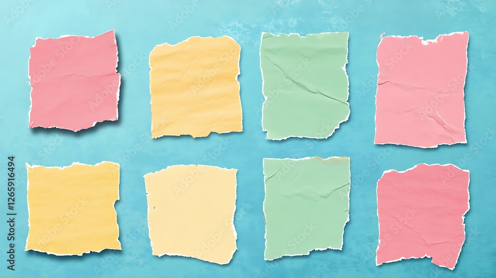 paper note templates of different colors are displayed. paper note templates of different colors are displayed.