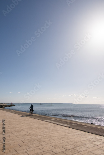 bicycle lane in Palma de Mallorca during the beautiful sunny day