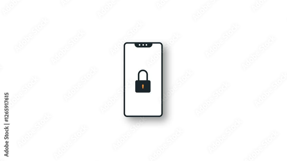 lockscreen smartphone pin key locked screen animation illustration flat animation lockscreen smartphone pin key locked screen animation illustration flat animation