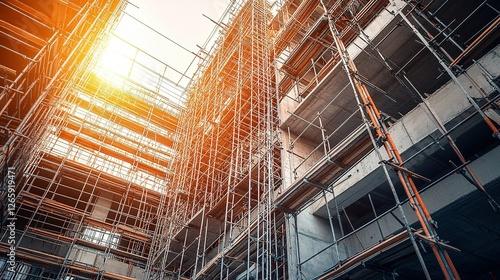 Wallpaper Mural Construction site scaffolding on a building under development Torontodigital.ca