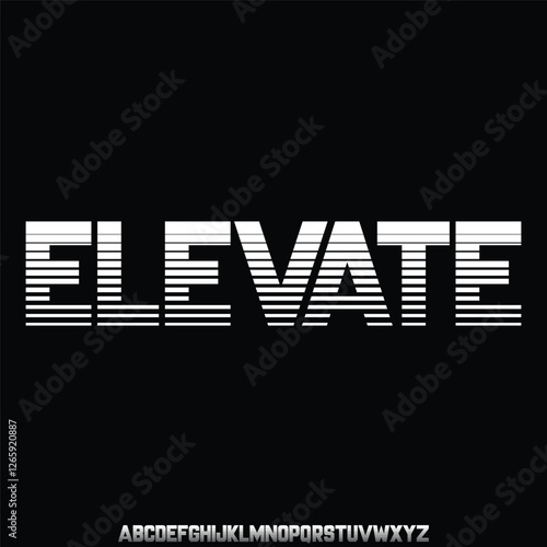 elevate. Abstract technology futuristic alphabet font. digital space typography vector illustration design