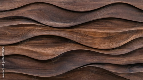 Fototapeta Naklejka Na Ścianę i Meble -  Dark Brown Wooden Wave Texture Background