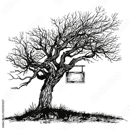 elegant illustration of dead tree branches