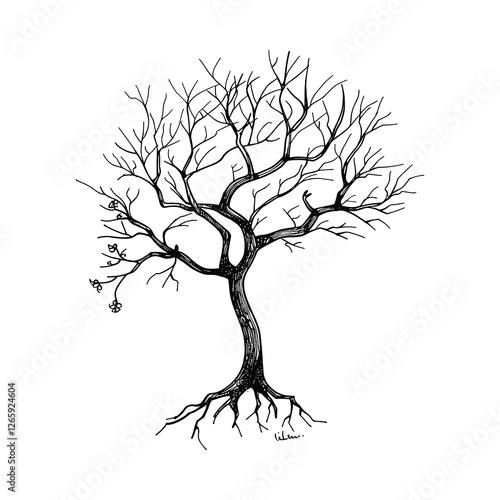 elegant illustration of dead tree branches