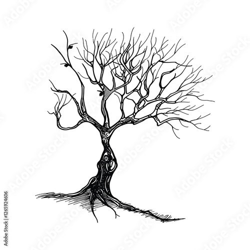 elegant illustration of dead tree branches