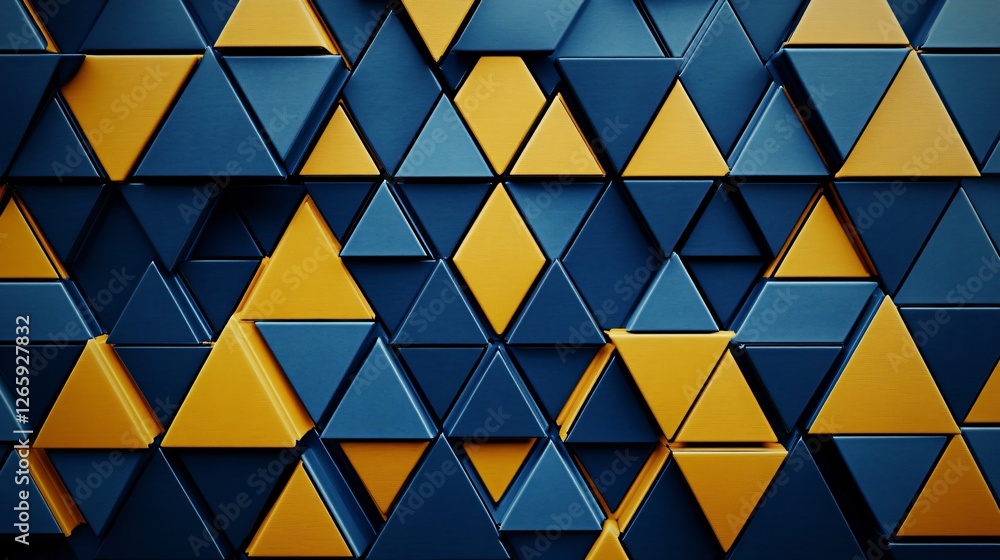 Blue and Yellow Triangular Pattern Abstract Background Blue and Yellow Triangular Pattern Abstract Background