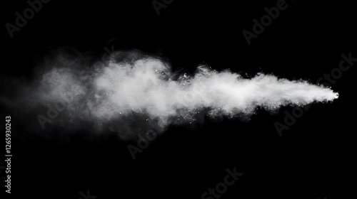 An isolated plume of smoke is centered on a dark background,