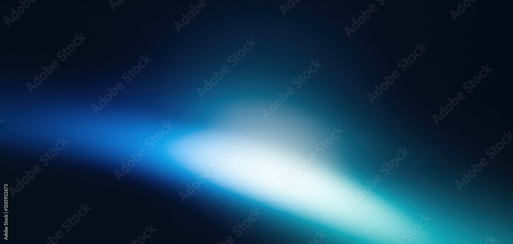 Fototapeta premium Glowing blue abstract shape, dark grainy black blue background, noise texture futuristic dynamic poster header cover wallpaper banner backdrop design 