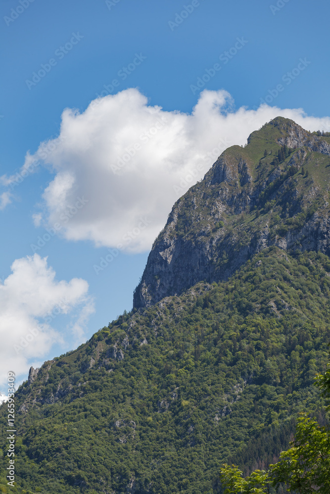 Mountain top of Bergamo alps. View from Gromo town.
