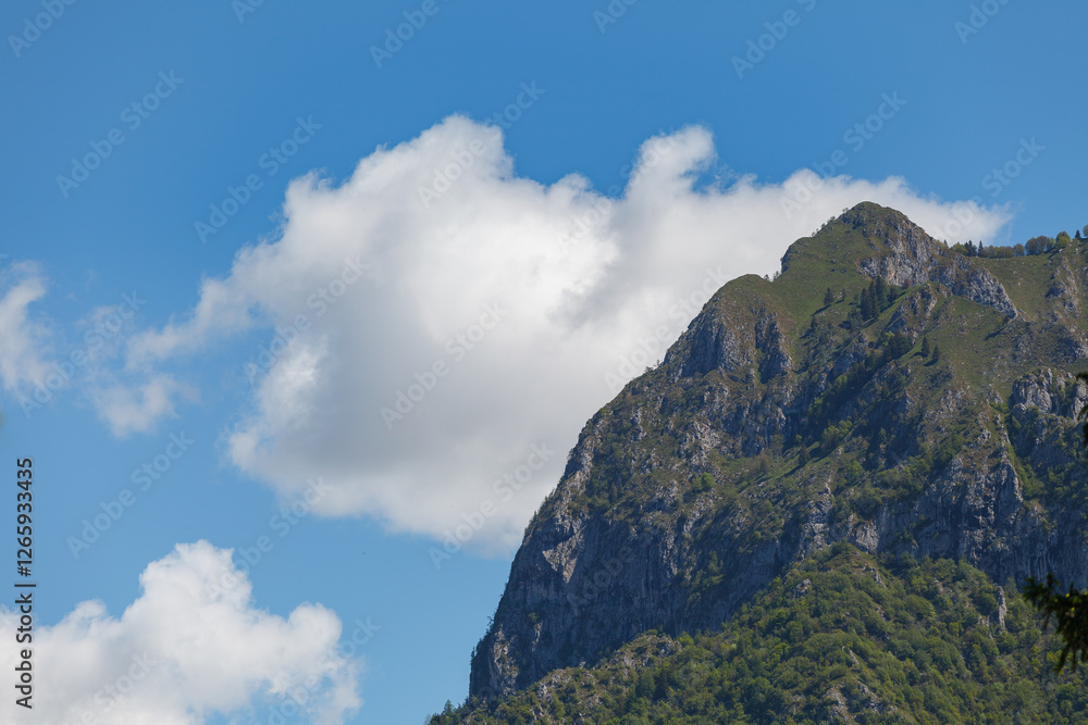 Mountain top of Bergamo alps. View from Gromo town.