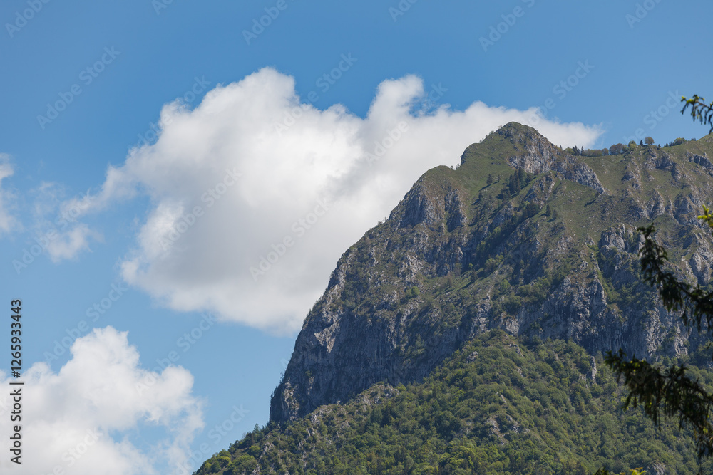 Mountain top of Bergamo alps. View from Gromo town.