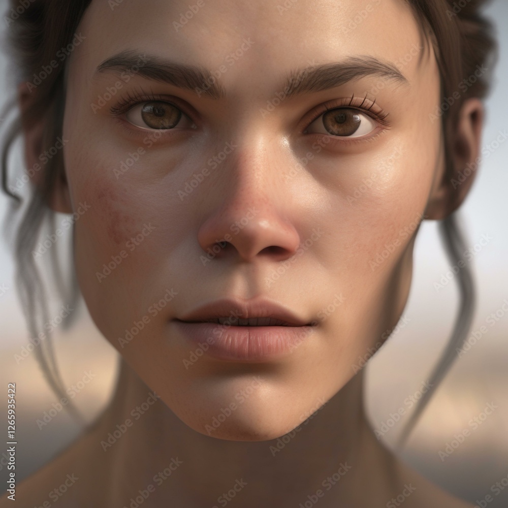 A highly detailed, hyper-realistic close-up portrait of an AI-generated human face. This digital artwork features lifelike skin textures, expressive eyes, and natural lighting. A highly detailed, hyper-realistic close-up portrait of an AI-generated human face. This digital artwork features lifelike skin textures, expressive eyes, and natural lighting.