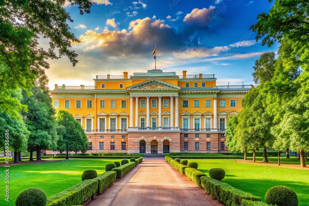 Obraz premium Majestic Mikhailovsky Palace: Saint Petersburg Architectural Photography