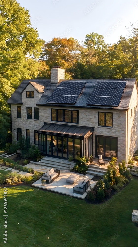 A solar panel system on the roof
A solar panel system on the roof