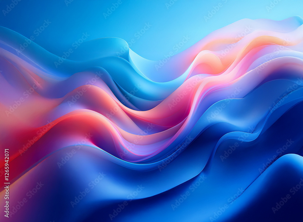 Abstract image featuring vibrant, flowing waves of blue, pink, and orange against a smooth background. The colors blend seamlessly, creating a dynamic and visually appealing design. Abstract image featuring vibrant, flowing waves of blue, pink, and orange against a smooth background. The colors blend seamlessly, creating a dynamic and visually appealing design.