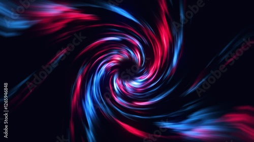  Dynamic swirling vortex with neon red and blue light streaks against a dark background. A futuristic, high-energy abstract design perfect for digital art, sci-fi, and tech-inspired visuals