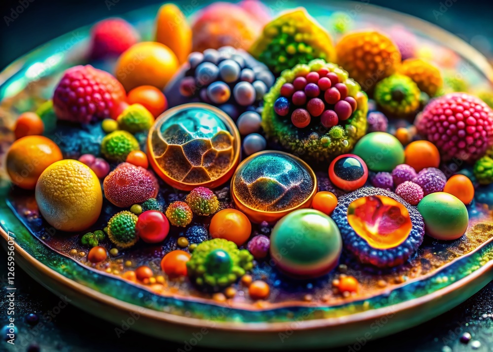 Fototapeta premium Microscopic Food Matrix: Nanotechnology in Culinary Innovation