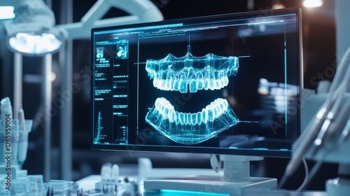 Wallpaper Mural Dental X-Ray On A Screen In A Dentist'S Office. High-Tech Equipment For Dental Diagnostics. Torontodigital.ca