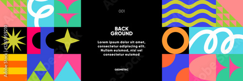 A modern geometric pattern set with abstract shapes, vibrant colors, and bold compositions. Perfect for trendy backgrounds, banners, and branding visuals.