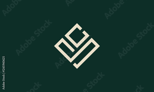cs or sc monogram logo design