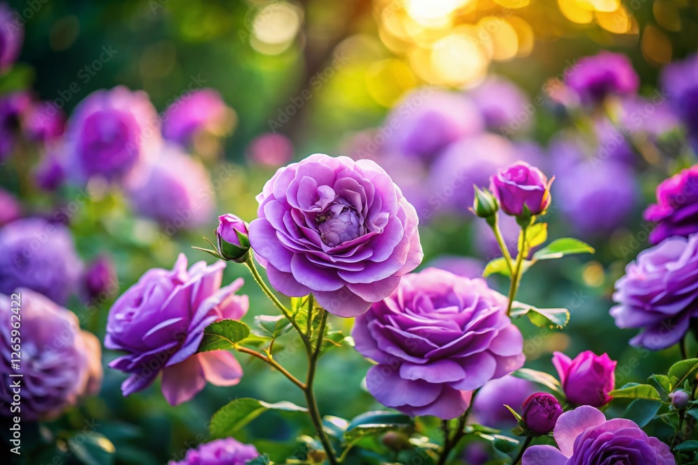 Miniature Lilac Rose Garden - Tilt-Shift Photography