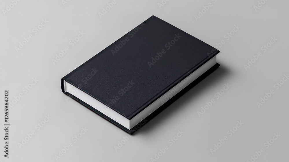 Black Hardcover Book on Gray Background Black Hardcover Book on Gray Background