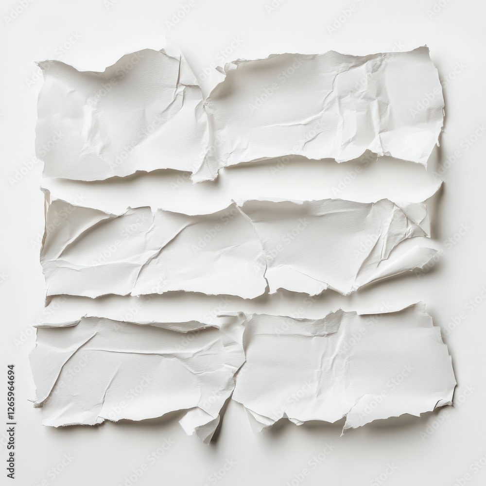 Fototapeta premium Ripped paper over white or white background