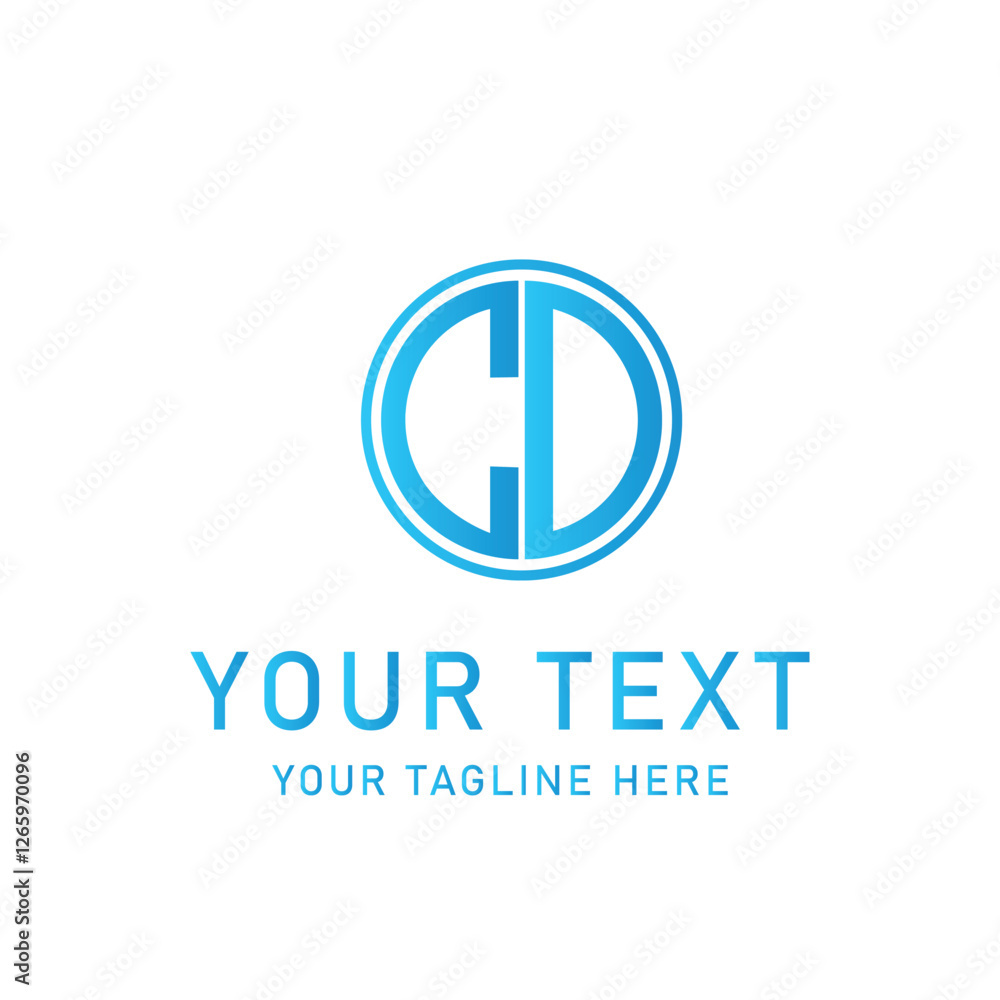 Modern Blue Circular Logo Design Template Modern Blue Circular Logo Design Template