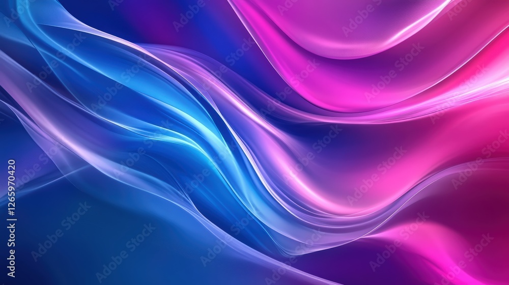 Fototapeta premium Abstract Blue And Pink Wave Design Art