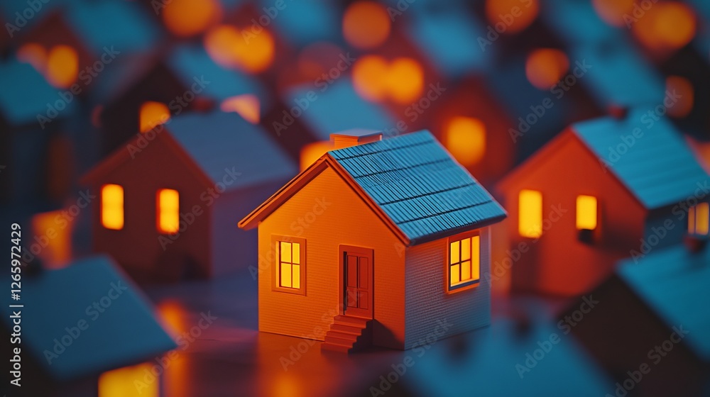Neighborhood Of Houses. Suburban Community. Neighborhood Of Houses. Suburban Community.