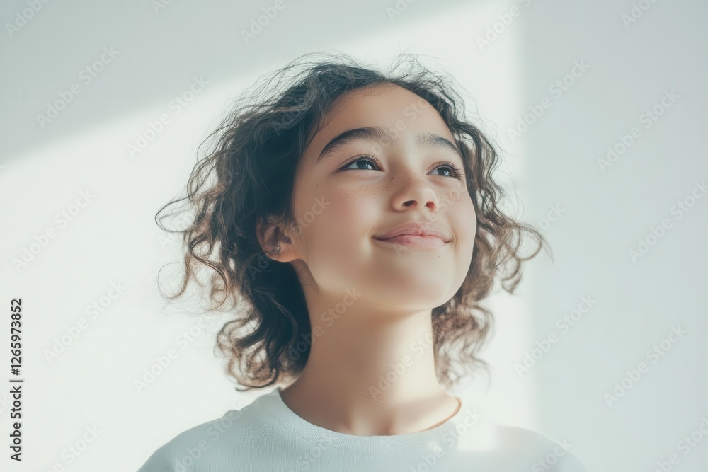 Confident Teenage Girl Smiling in a Professional Studio Setting with Soft Lighting and Minimalist Background Confident Teenage Girl Smiling in a Professional Studio Setting with Soft Lighting and Minimalist Background
