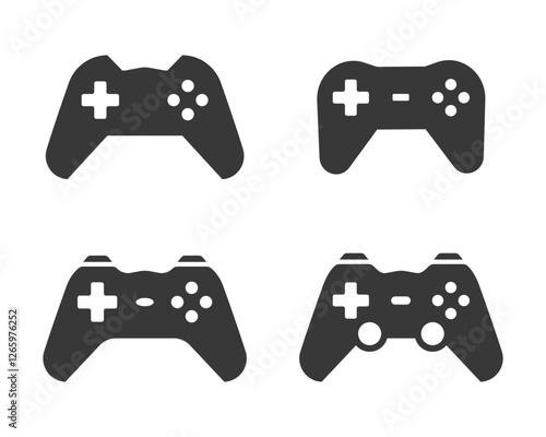 Gamepad set. Flat vector illustration. White background.