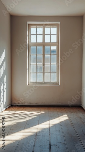 Natural light streaming through a window in a minimalistic interior space