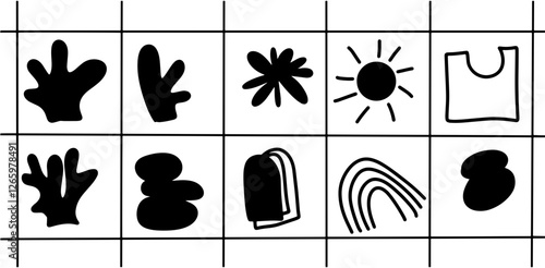 Boho Shape Illustration Set – Minimalist Abstract Aesthetic