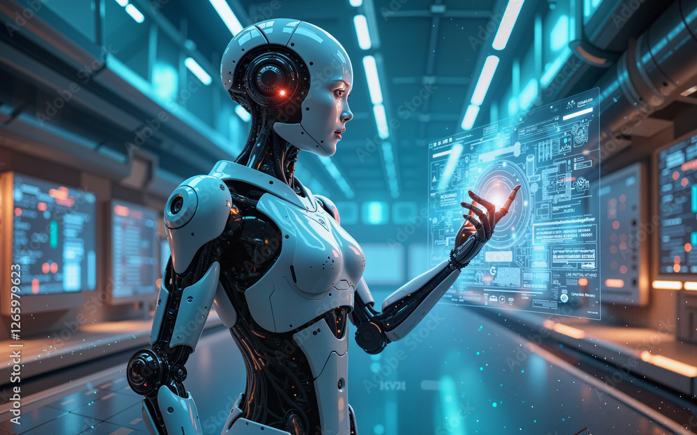 Humanoid Robot Interacting Digital Interface Future Humanoid Robot Interacting Digital Interface Future
