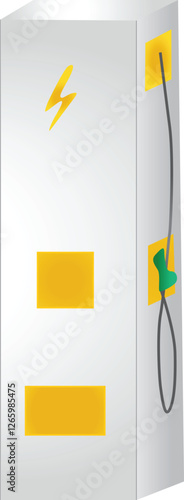 Recharge station vector illustration Sustainable, renewable energy. Ecology, environment, electricity