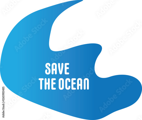 Save the ocean vector illustration Save the planet icon, symbol, wave. Sustainable, renewable energy. Ecology, environment