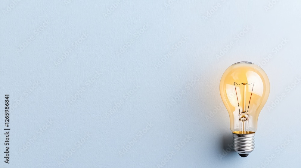 Glowing lightbulb on blue background; idea concept (1)