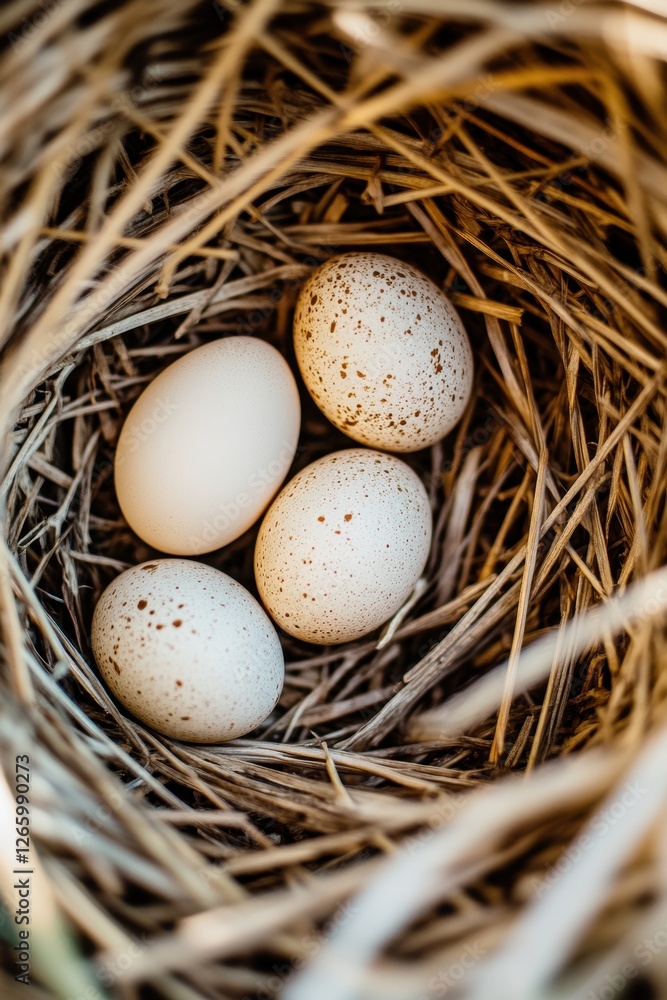 Cute egg in bird nest in Spring Cute egg in bird nest in Spring
