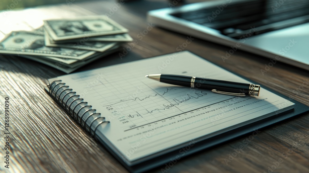 Fototapeta premium Financial Planning: Analyzing Market Trends and Investments