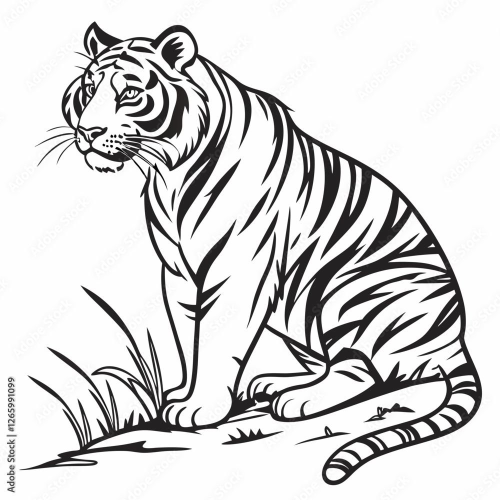 Obraz premium tiger on a white background