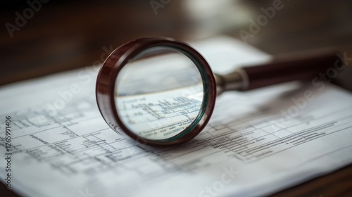 Wallpaper Mural Magnifying Glass Over A Financial Document. Reviewing Data For Accuracy, Analysis, And Due Diligence. Torontodigital.ca