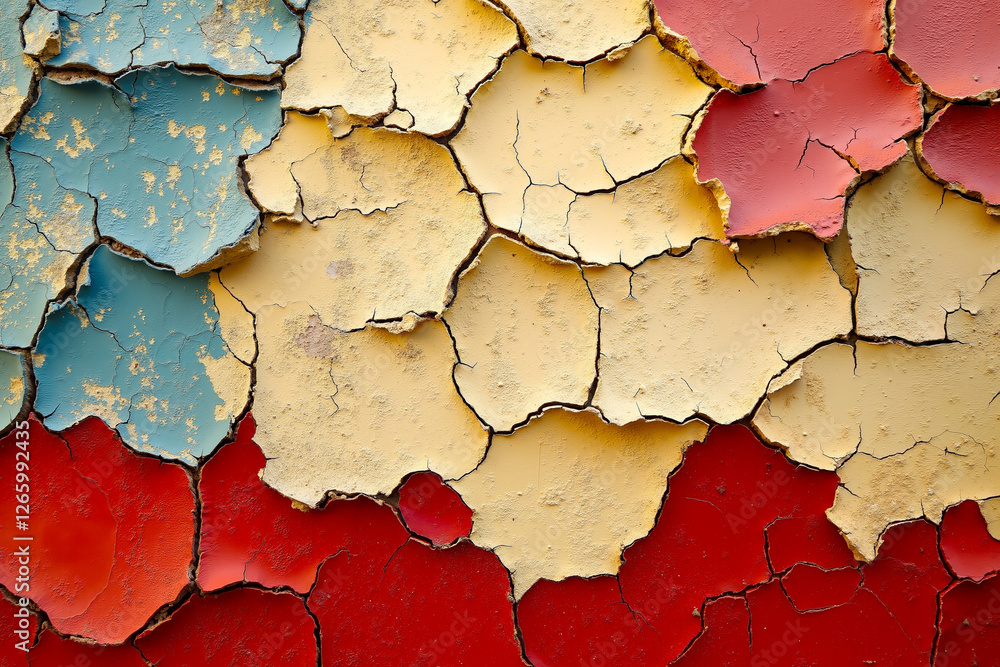 Obraz premium A close up of a wall with peeling paint on it