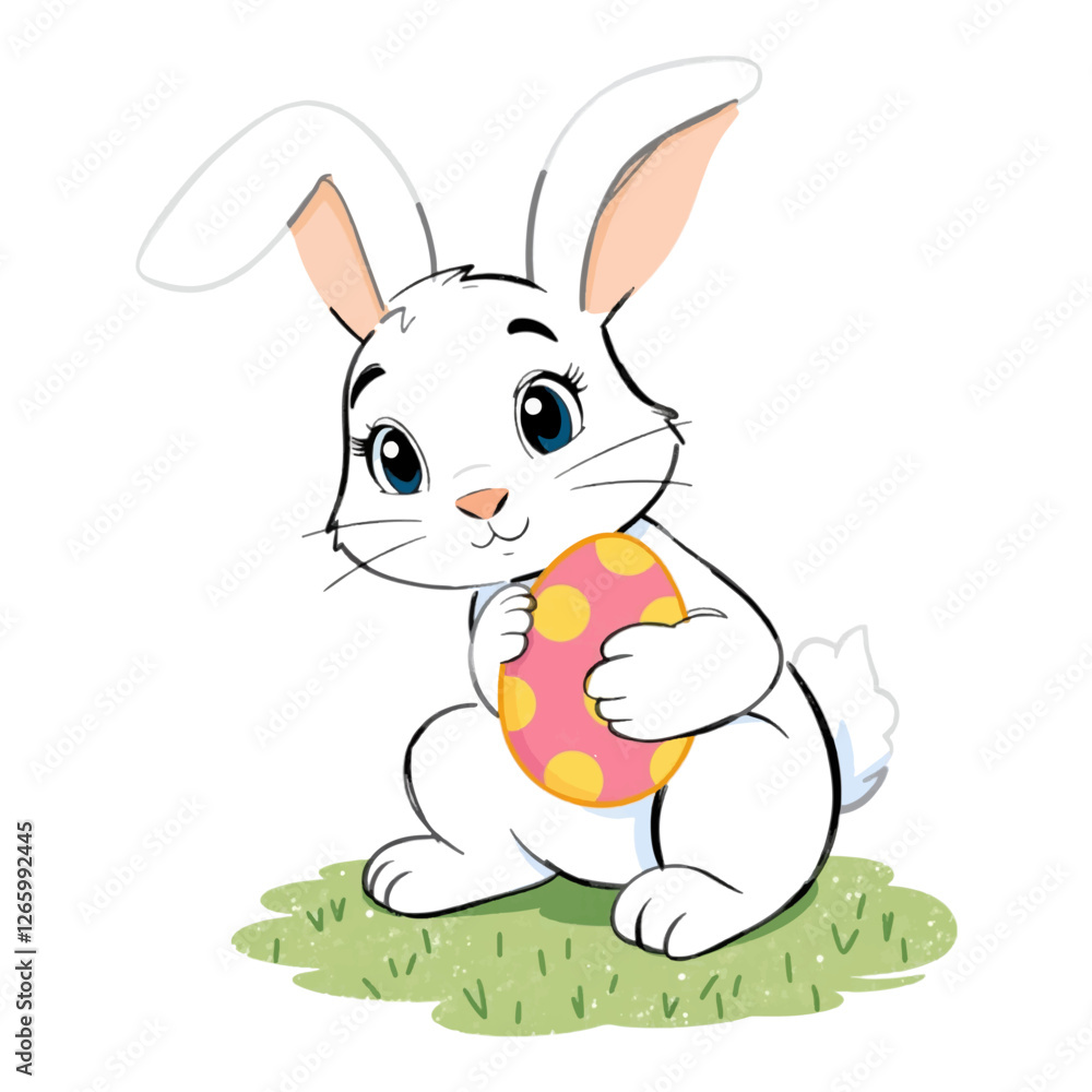 Obraz premium Easter Bunny Egg Hunt - Spring Festival Illustration