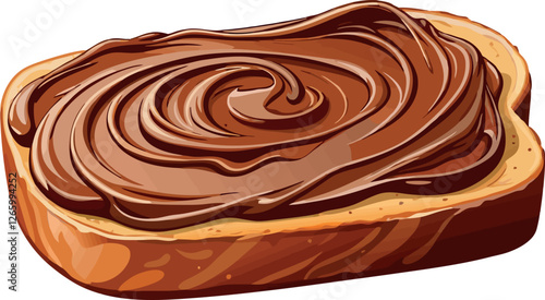 Delicious chocolate hazelnut spread on toast for breakfast