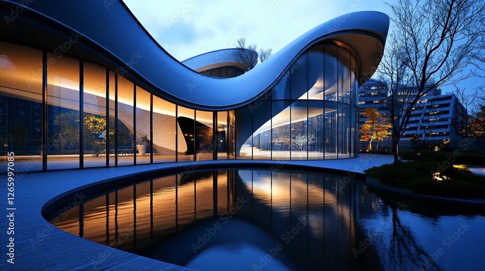 Fototapeta premium Modern Architecture in Tokyo Showcases Intricate Details