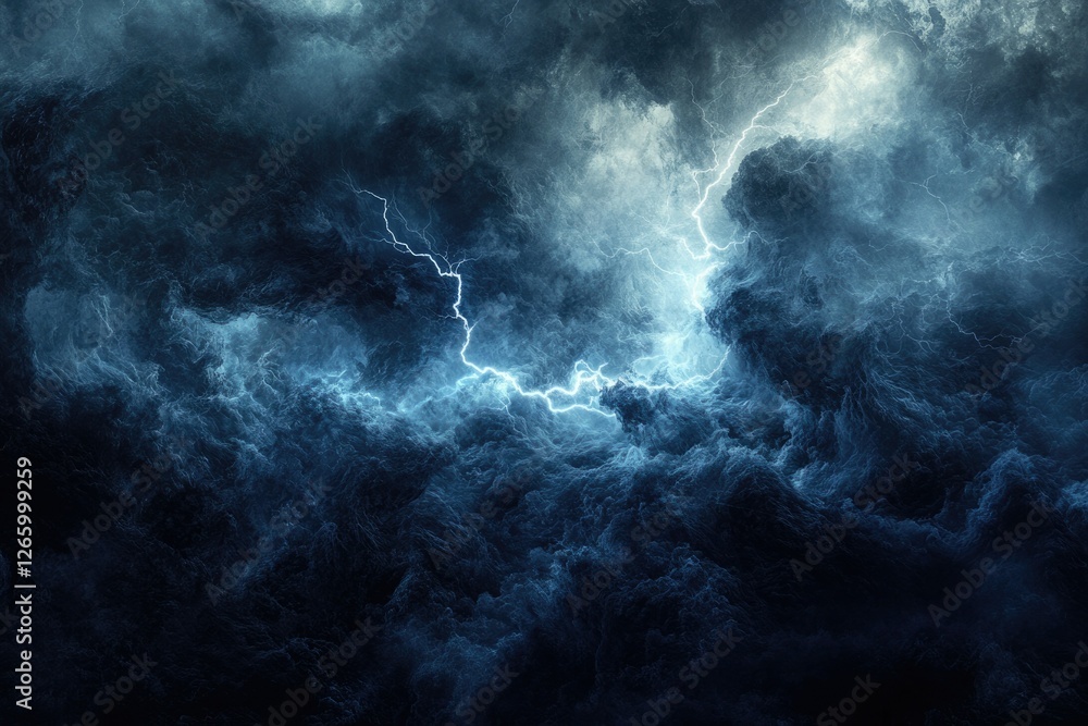 A dramatic image of a powerful lightning strike amidst dark, turbulent storm clouds. A dramatic image of a powerful lightning strike amidst dark, turbulent storm clouds.