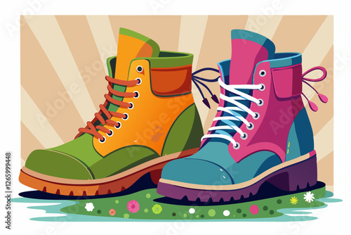 
vector of Women's and men's boots