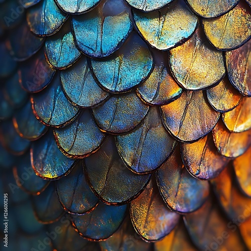 Wallpaper Mural Vivid Colorful Fish Scales with Shimmering Texture and Shine Torontodigital.ca