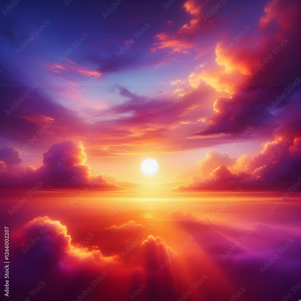 Naklejka premium sunset over the sea